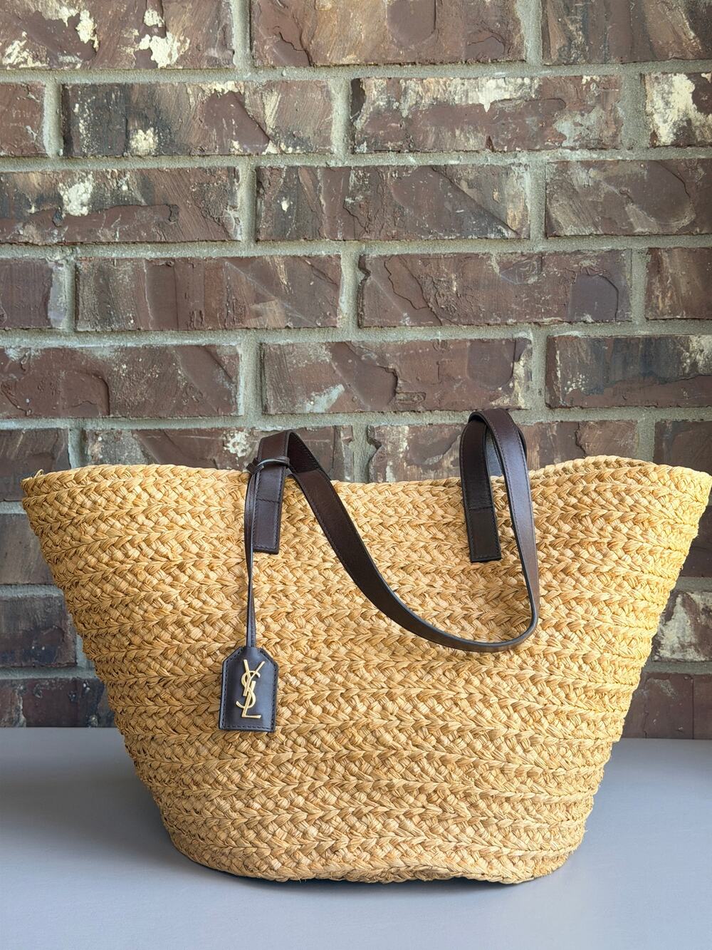 Saint Laurent Panier Basket Shopper Raffia Medium 38374